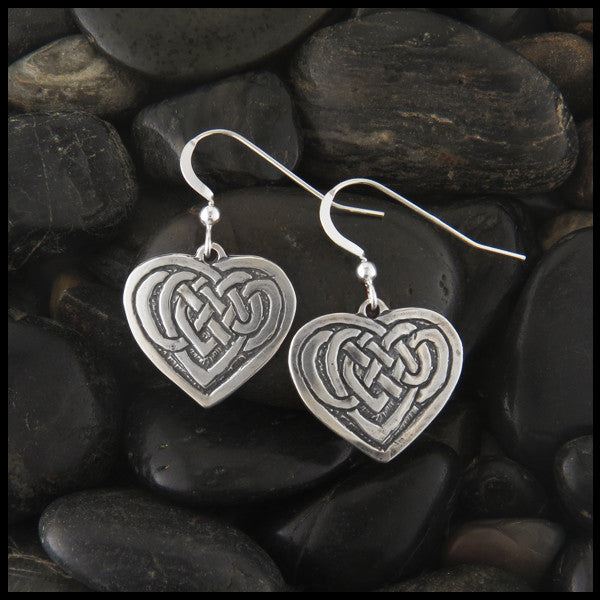 Buy Oxidized Sterling Silver Heart Shape Dangle Earring for Women | Gehna